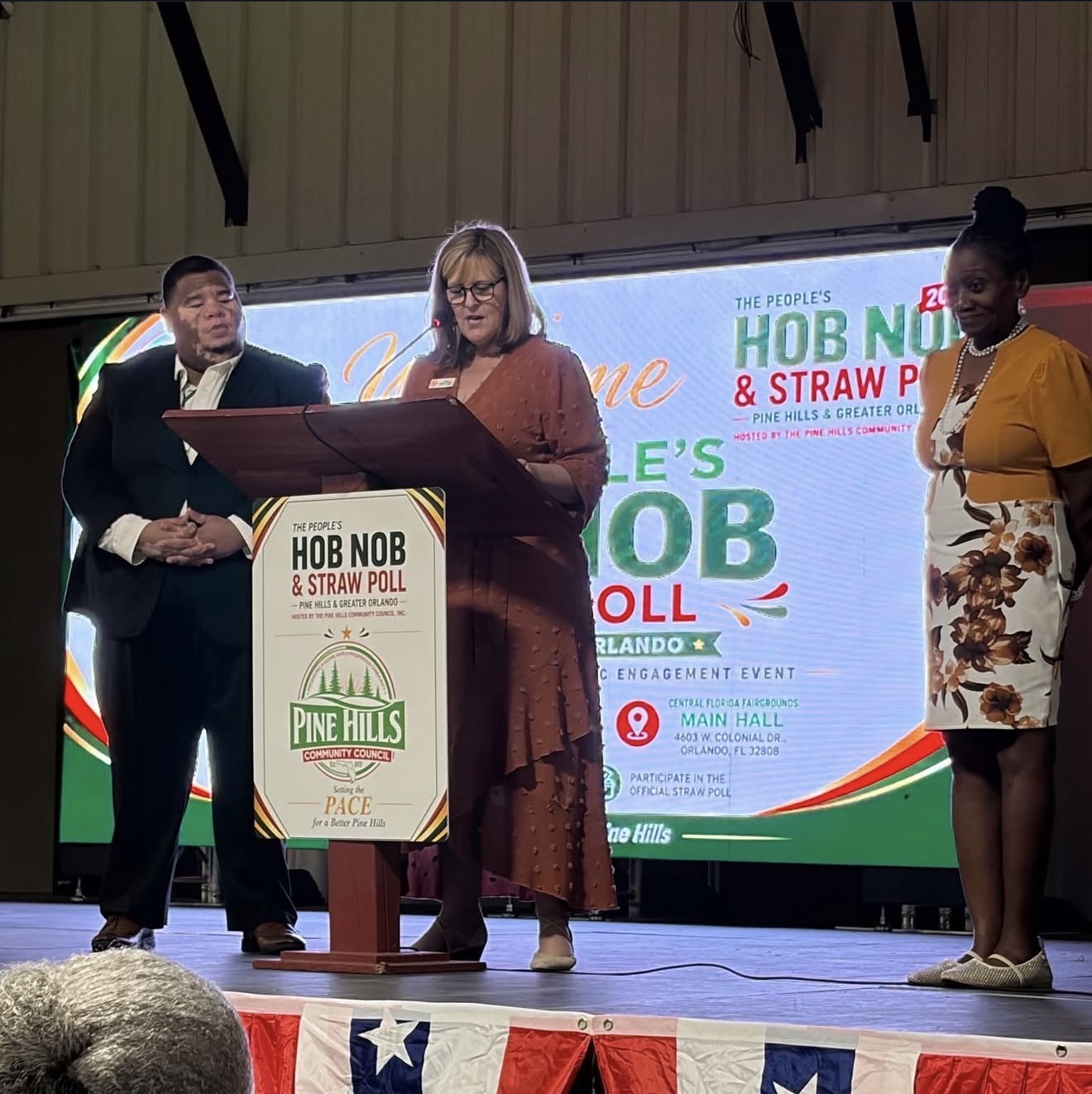 Julien with speakers at the People’s Hob Nob & Straw Poll