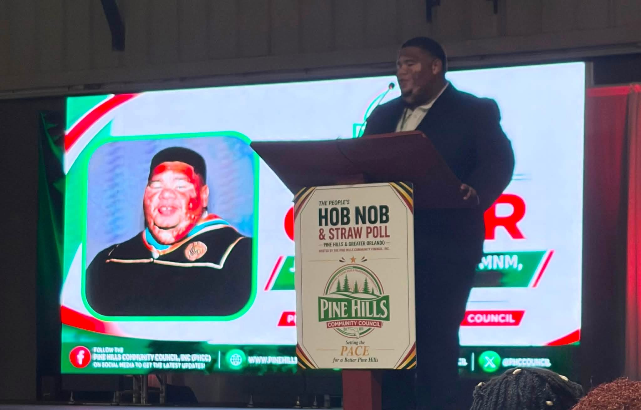 Julien speaking at the People’s Hob Nob & Straw Poll